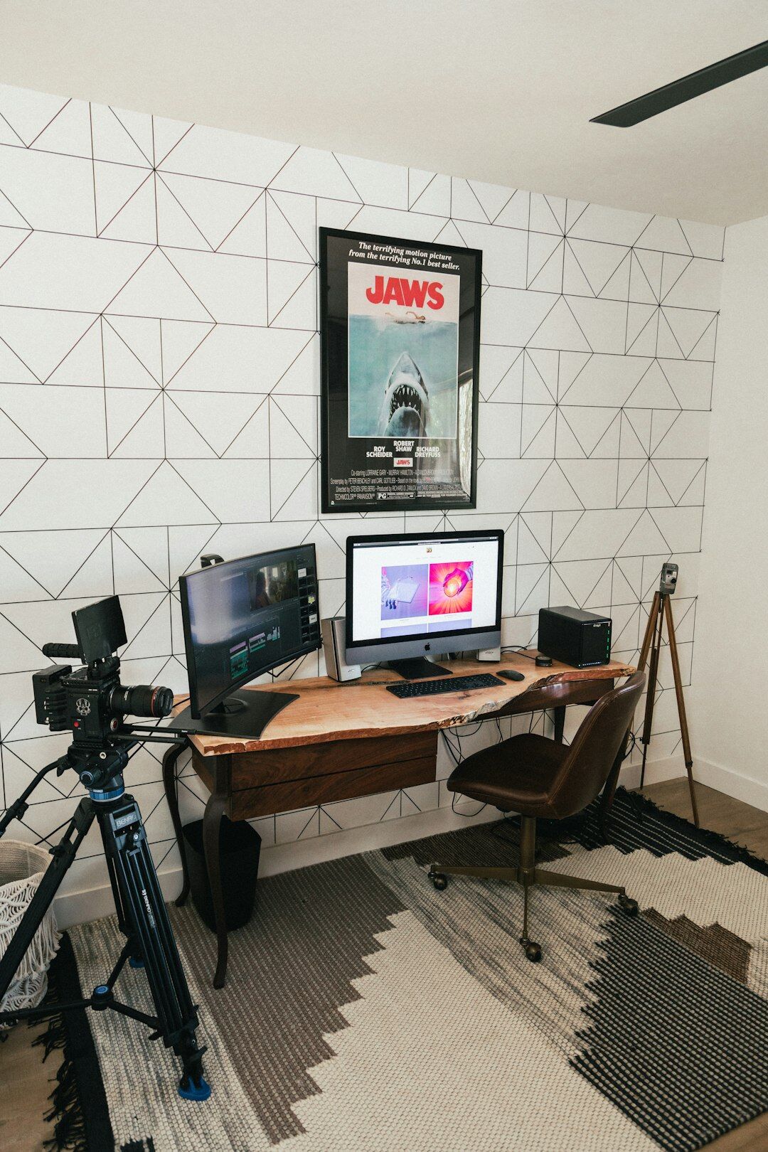 Editorial desk with magazines notebook and coffee